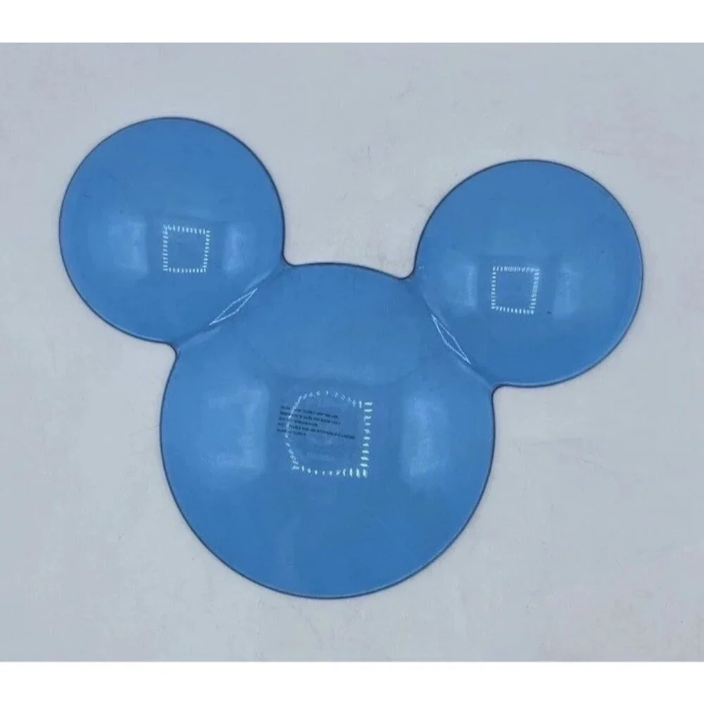 Vintage Disney Serving Plate Dish Blue Plastic Mickey Mouse Shaped Taiwan Retro